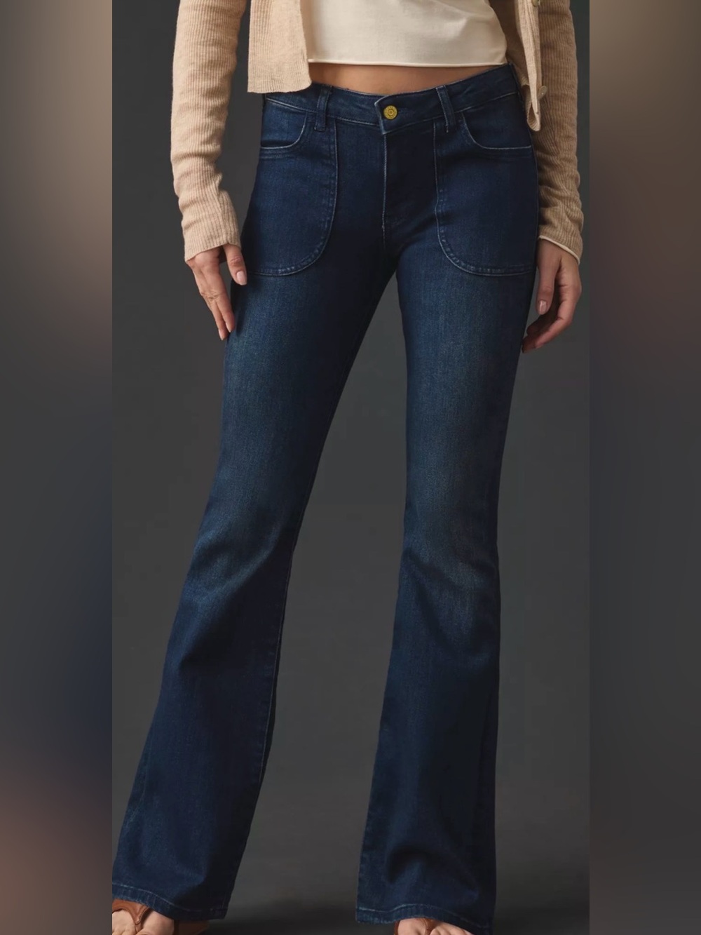 Pilcro The Icon Low-Rise Flare Jeans Dark Wash Size 25